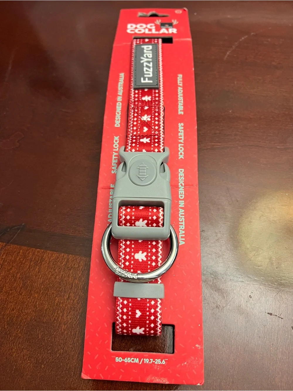 Fuzzy Yard Red Adjustable Dog Collar - Large